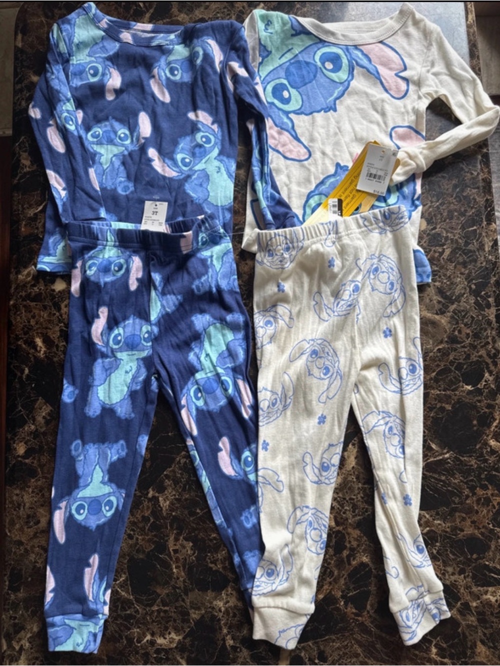 Disney Stitch Pajama Sets - Navy Blue & Cream